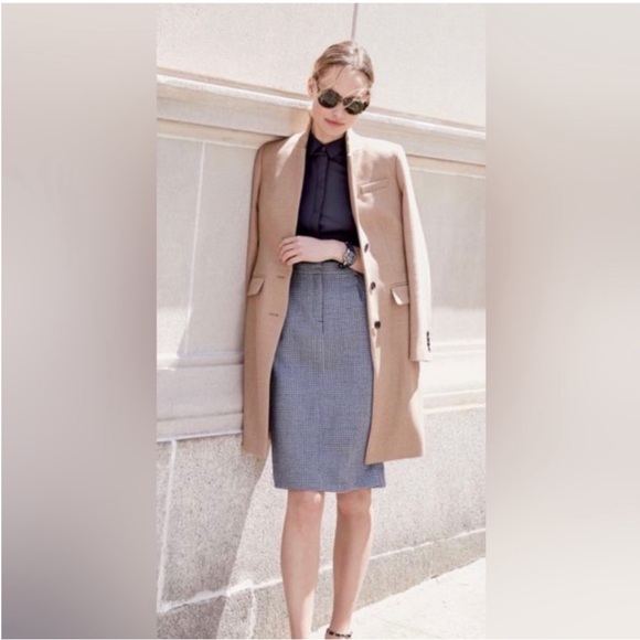 J.Crew Regent coat top- coat in double-serge wool camel tan - Picture 4 of 16